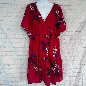 SHEIN Red Floral Dress 2XL